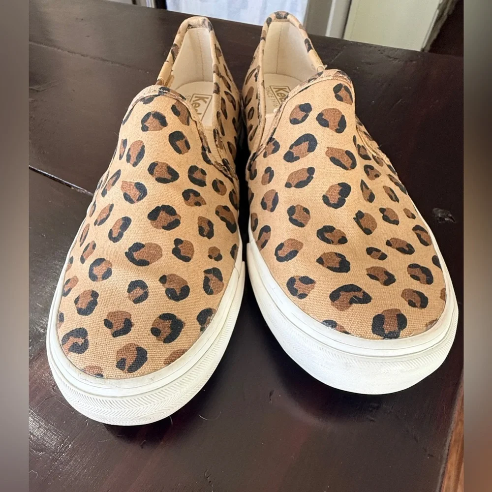 Keds EUC Leopard Print Slip-On double Decker animal print size 8.5